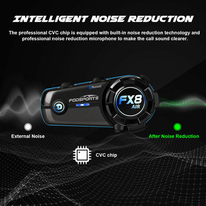 2x Intercomunicadores Moto - Fodsports FX8 AIR - Bluetooth 5.0 — imagem 5